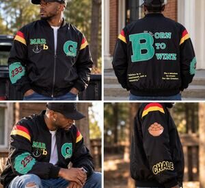 Born To Winz Ghana Independence Jacket Mens XL Black Streetwear Chale Africa